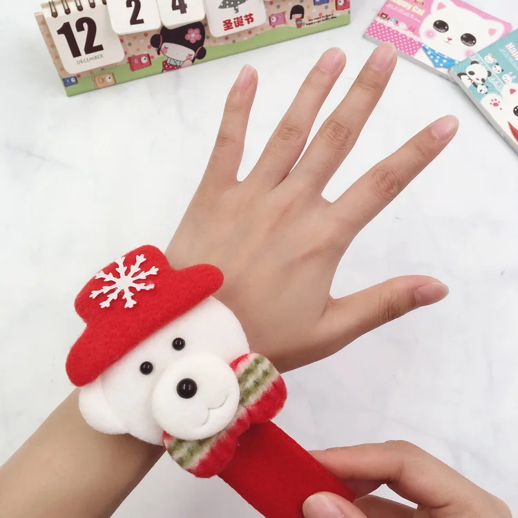 Christmas Slap Bracelets Glow in Dark Blank Kids Lint Band Wide Led Slap Bracelet
