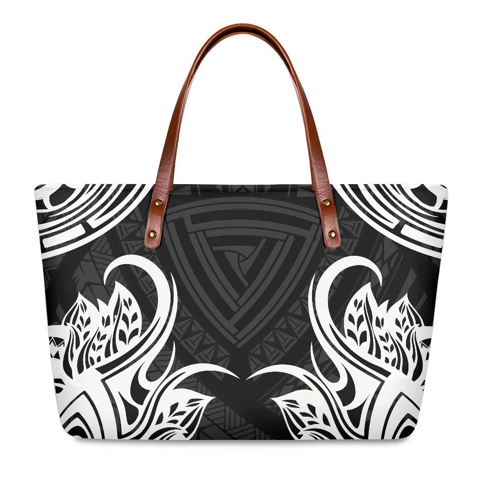 

Hawaiian Tribal Pattern Polynesian Tattoo Shoulder Bag Women Ladies Handbags Luxury Neoprene Shoulder Satchel Purses Large