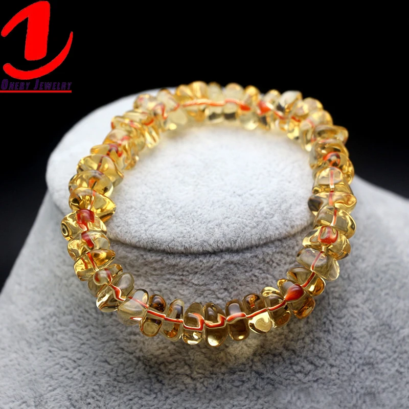 

Wholesale Yellow Fashion Charms Random Shape Citrine Stone Bracelet For Jewelry Making