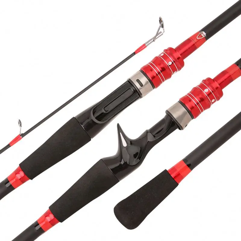 1.65m 1.8m 2.1m 2.4m Medium Action Power Bass Fishing Rods 2 Sections Freshwater Saltwater Glass Casting Spinning Fishing Rod