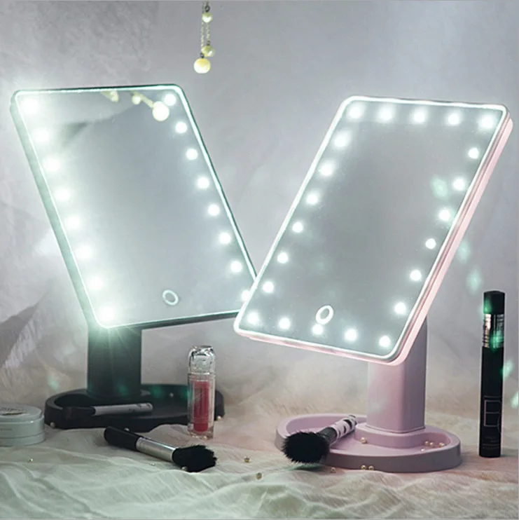 

2020 Hot Selling Product LED Makeup Mirror Desktop Vanity Mirror With Lights Portable Lighted Cosmetic Mirror, 3 colors