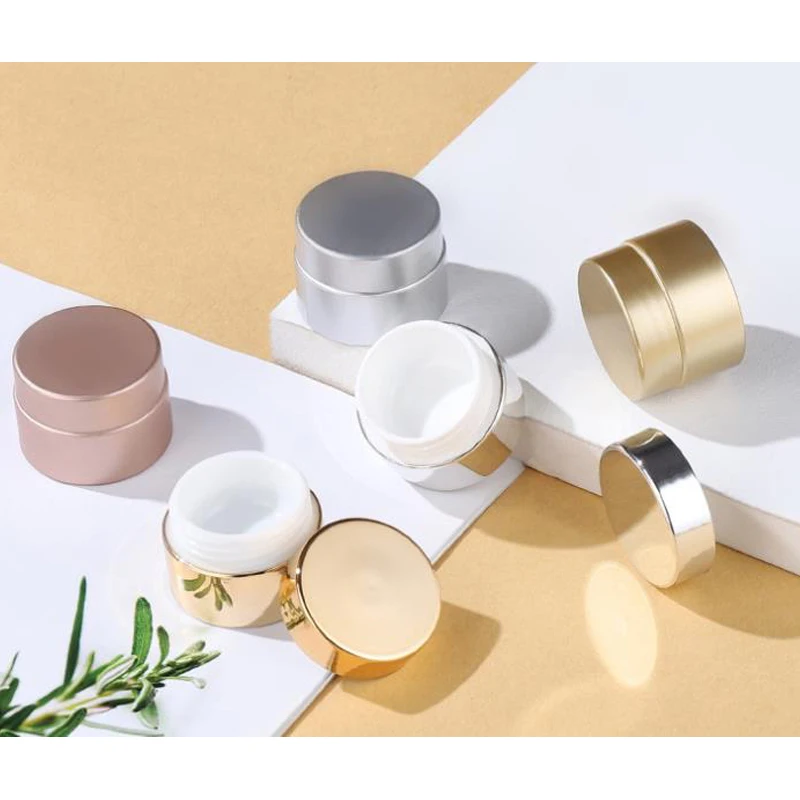 

In stock Luxury Beautiful 5g Round cosmetic packaging PP Cream Jar for Skin Care Lip palm Container