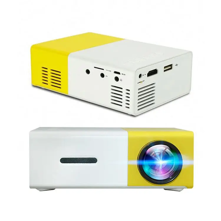 

Mini 3D Projector Portable Home Mini Led Portable Smart Pocket Cinema Video Projector FULL HD 1080P, Blue yellow black