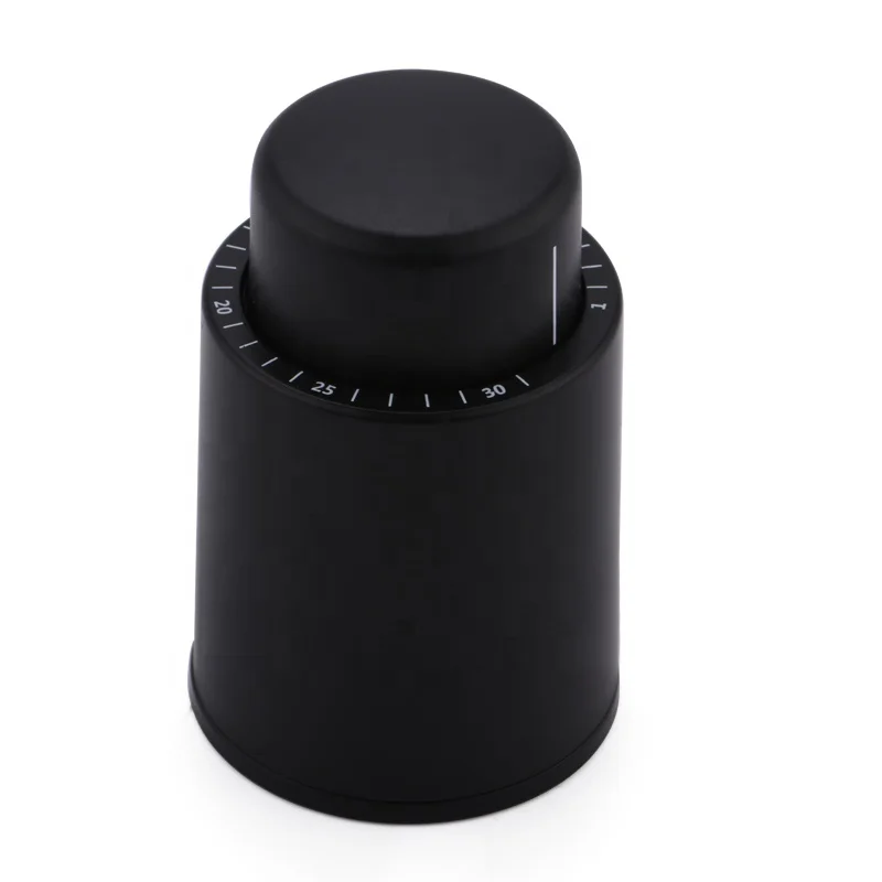 

Christmas Food-Grade Silicon Bearable Wine Vacuum Pump Stopper Bottle Sparkling Wine Stopper Plastic, Black