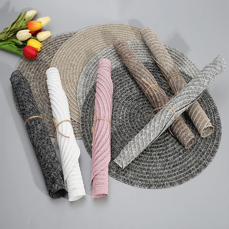 

China Fashion Cheap Linen Embroidery Dining Coffee Suction Silicone Placemat Kid