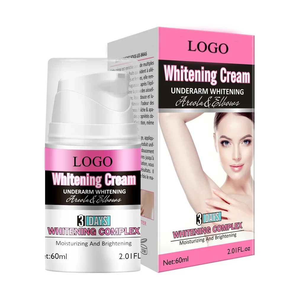 

60g high quality bleach cream skin for underarm Knee skin whitening cream bleaching cream for dark skin with pump