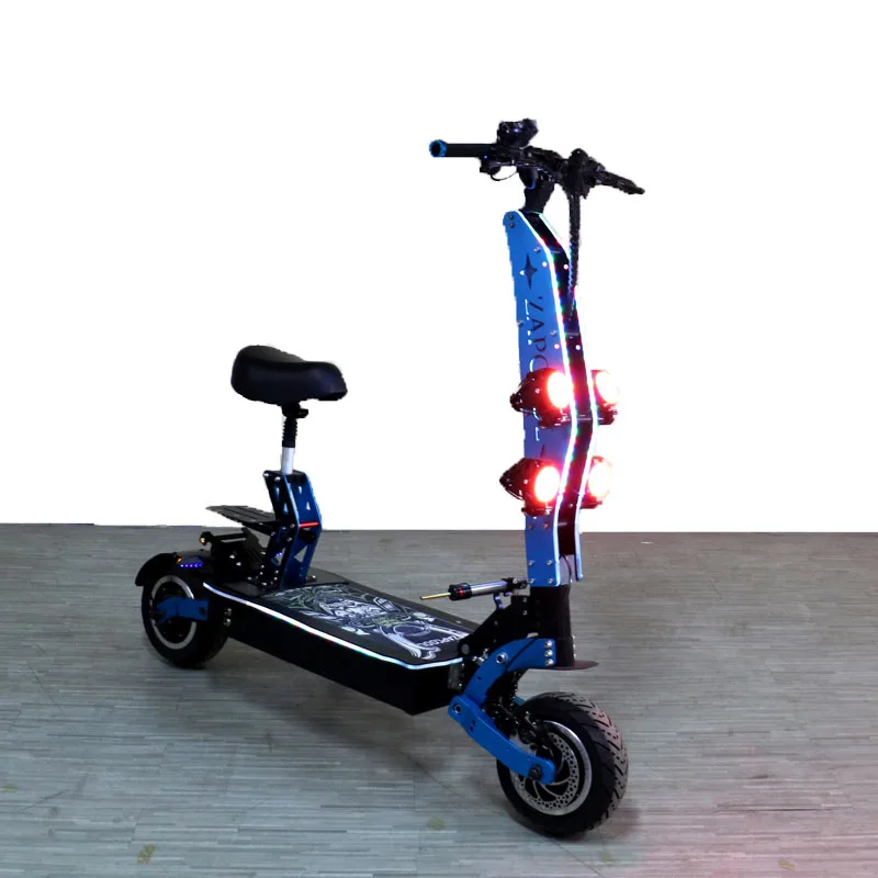 

ZAPCOOL 2021NEW 11Inch 60V6000W High-speed cross-country adult folding Long Endurance double drive electric scooter