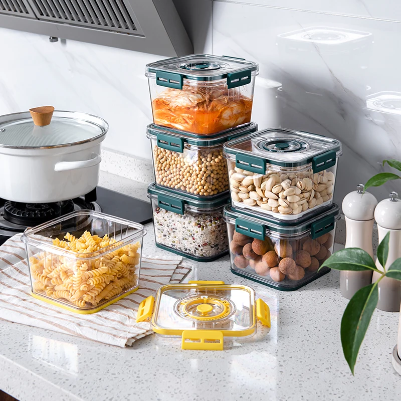 

Supplier Kitchen Pantry Organization Food Containers Clear Airtight Plastic Canister Set for Storage Food with Airtight Lids, Transparent+grey,transparent+yellow