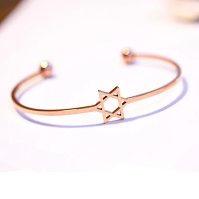 

Stylish five-star bracelet Open rose gold bracelet popular star watch accessories bracelet