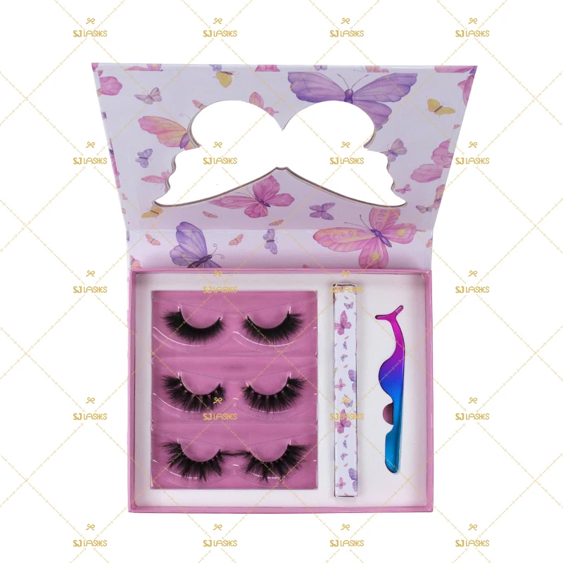 3D/5D Mink Eyelash Vendor with Custom butterfly Packaging for Christmas Sale            OY