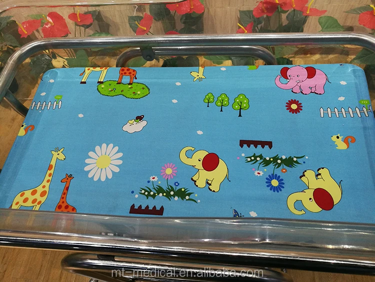 Hospital stainless steel Steel Coating Baby Cart Infant Bed Baby Cot Baby Trolley With Wheels