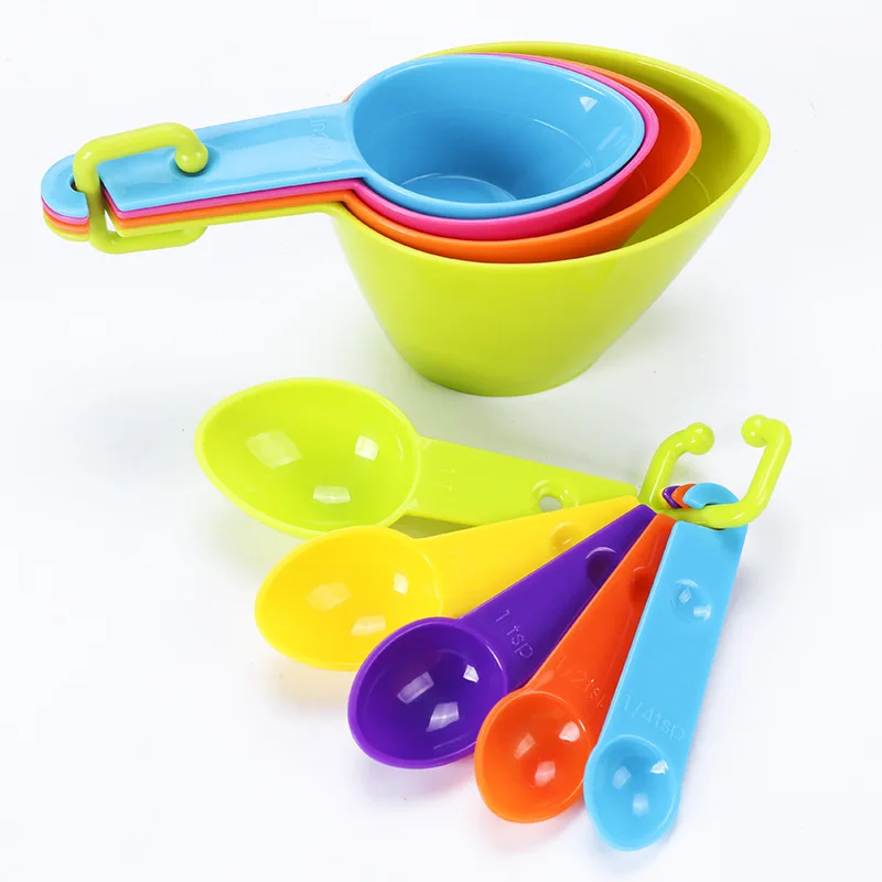 

Baking Tools Plastic Color Measuring Cup and Measuring Spoon Combination Flour Baking Spoon Measuring Spoon Set, As picture