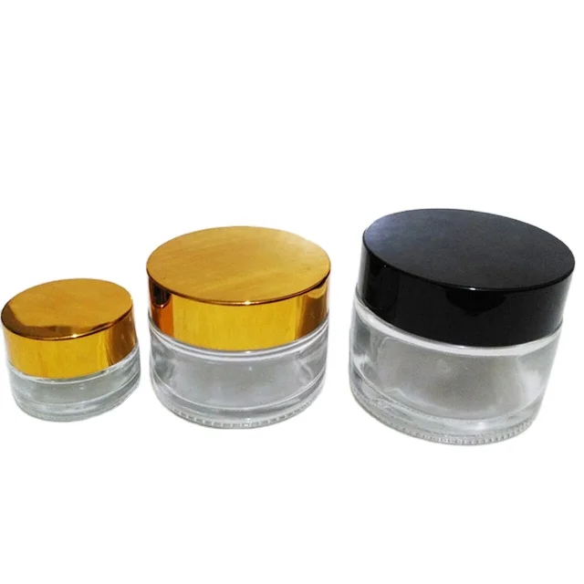 

5G 10G 20G 30G 50G 80G glass cosmetic jars containers glass metal cap