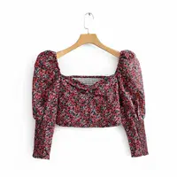 

Breathable print short puff sleeve quick dry fashion ladies t-shirt