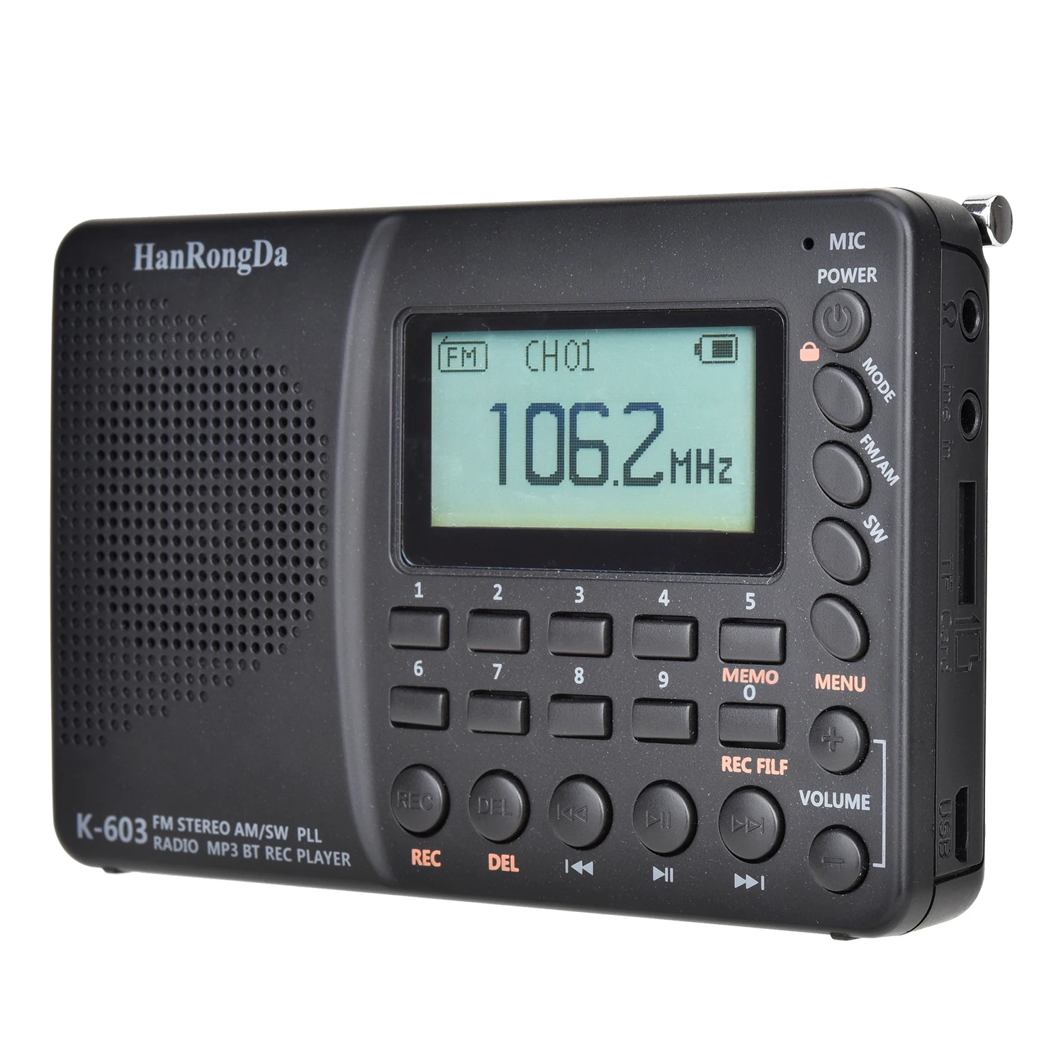 

Waterproof Bt Full-Band Rec Digital Fm Radio, Black