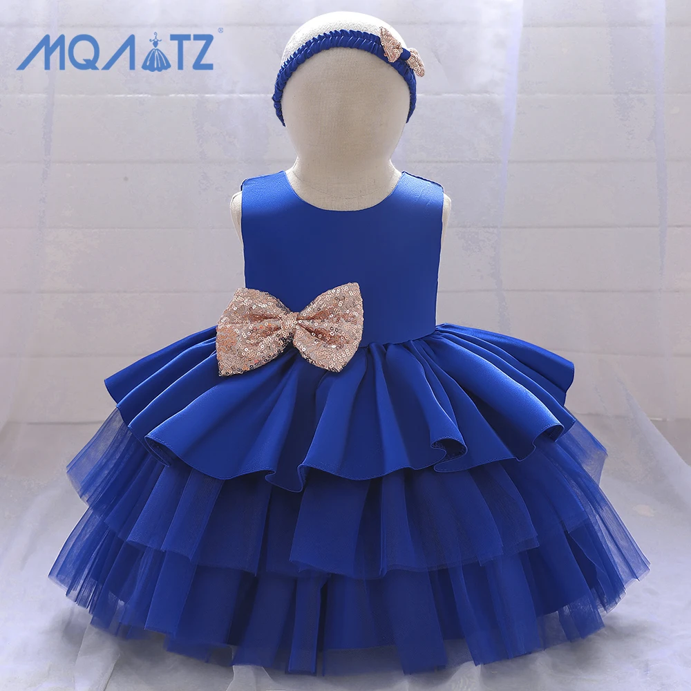 

MQATZ High Quality Newborn Baby Girl Flower Girl Birthday Children Party Dress Sequin Ball Gown L1966XZ, Red,green,pink,blue