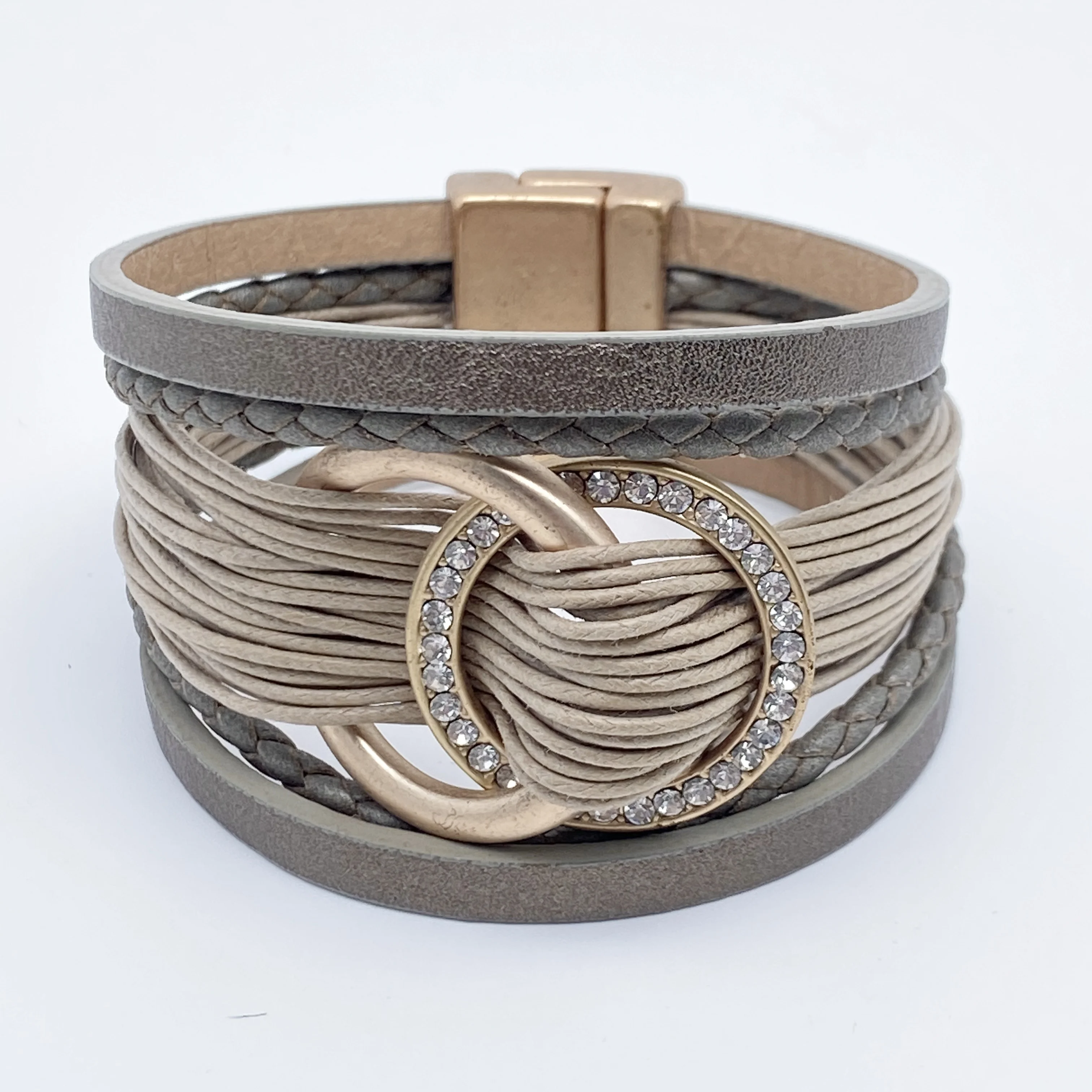 

Attractive style brown fashion bracelet irregular elegance wristband unisex braided rope