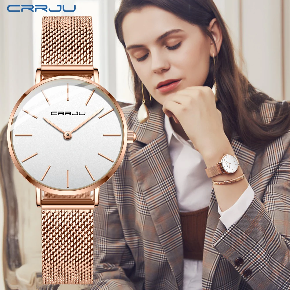 

minimal design Japan Seiko movement ladies white gold watch