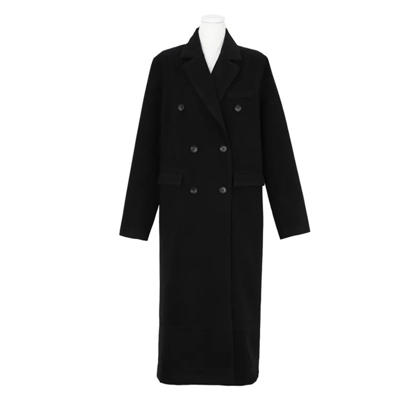 

Womens Fashion Woolen Overcoat Long Coat Autumn Wool Ladies Overcoat Korean Coat