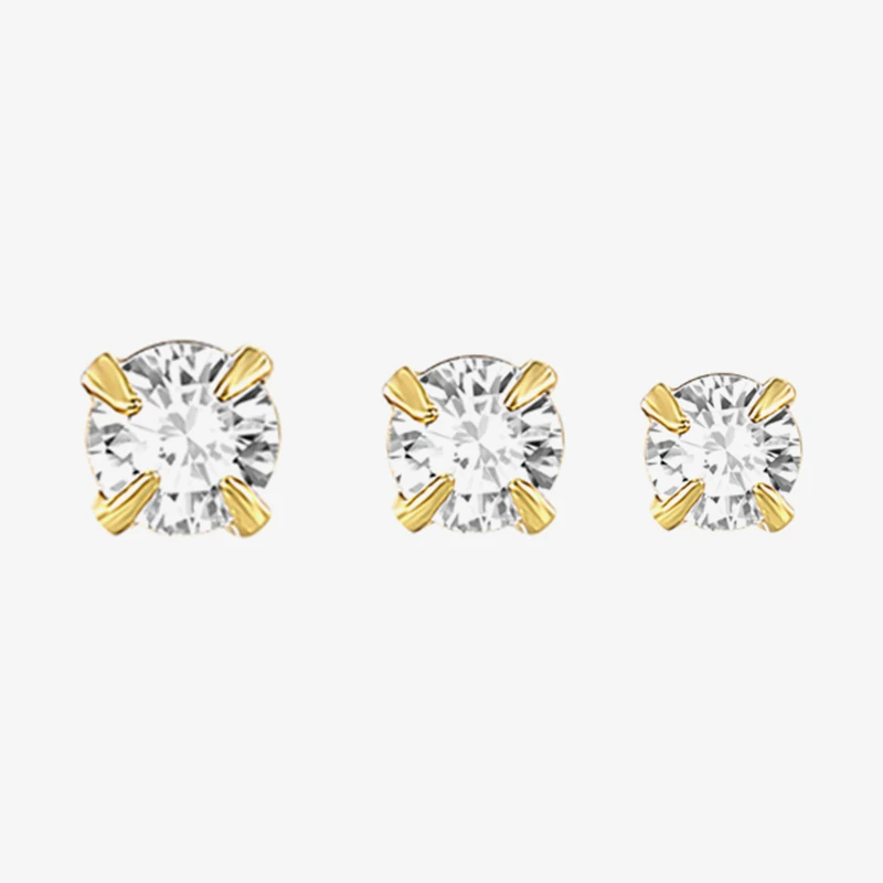 Wholesale 3 size ins s925 mini four-claw zircon earrings simple daily wear stud earrings