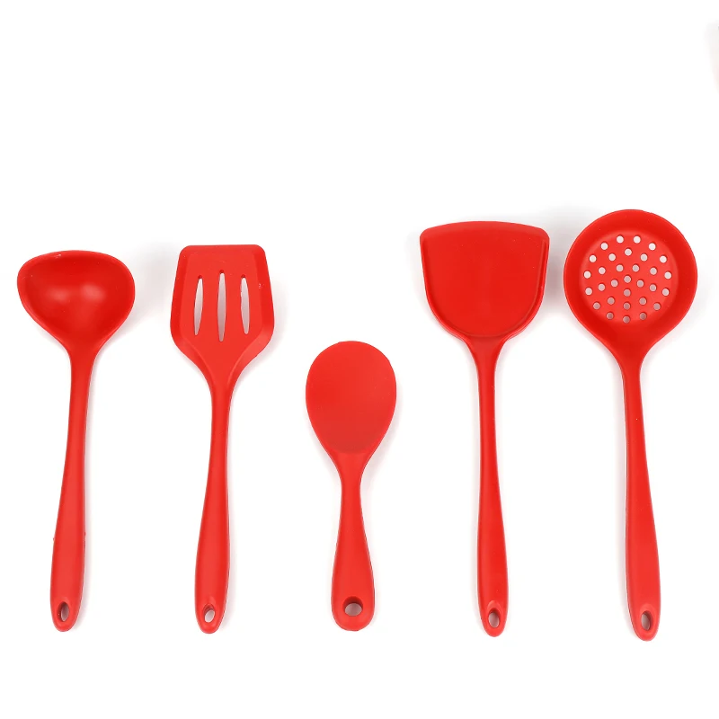 

Silicone kitchen utensils for household use 5 pieces spatula frying spoon spatula kitchen cooking utensils non-stick set