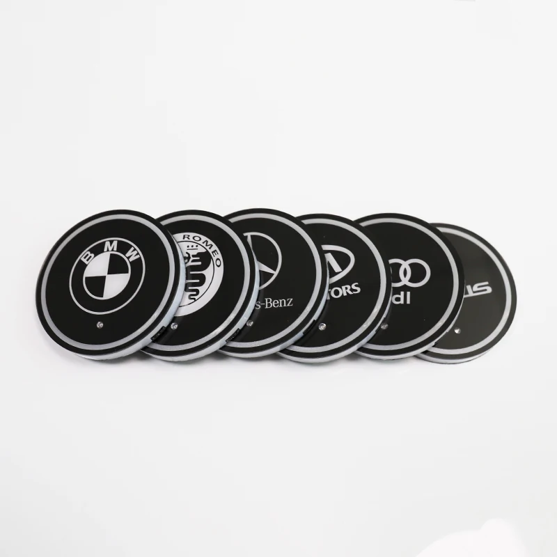 

Car LED water coaster car with USB port charging colorful hot-selling cup holder luminous glass water coaster