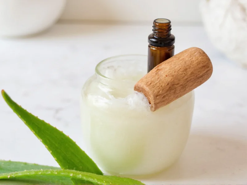 DIY facial moisturizer for oily skin with aloe vera and tea tree oil