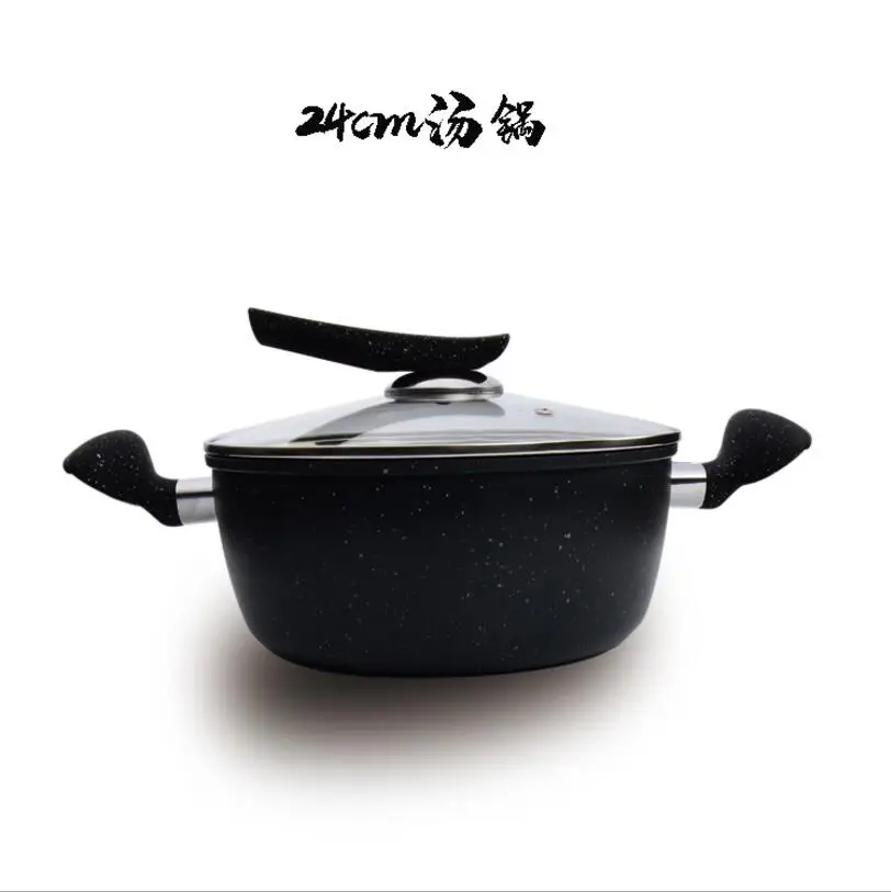Aluminum Nonstick Marble Coating Grill Pan With Induction Cooker Beef