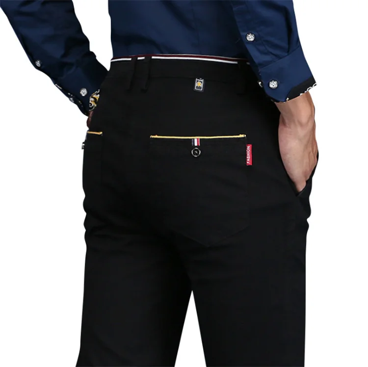 

2020 Men's business straight cotton trousers, Black, sapphire, khaki, beige, dark gray, sky blue