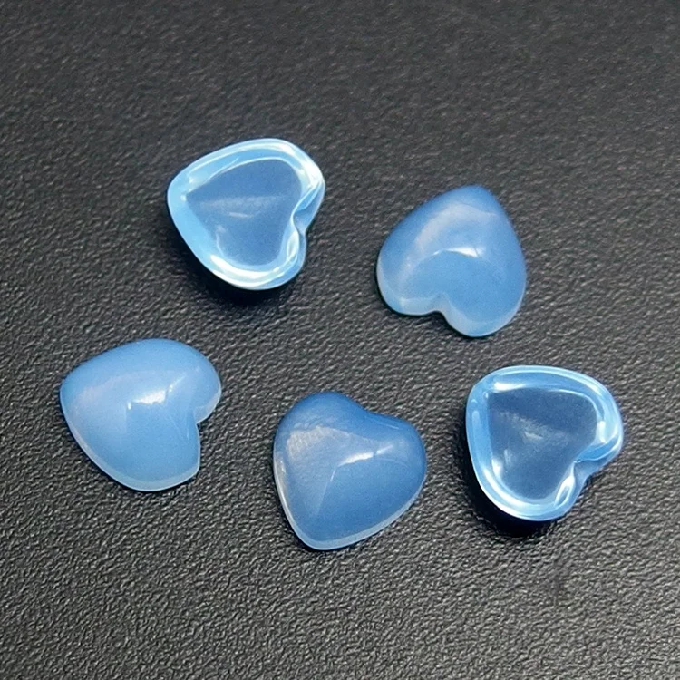 

Heart Cut Blue Glass Gems Cabochon Synthetic Moonstone