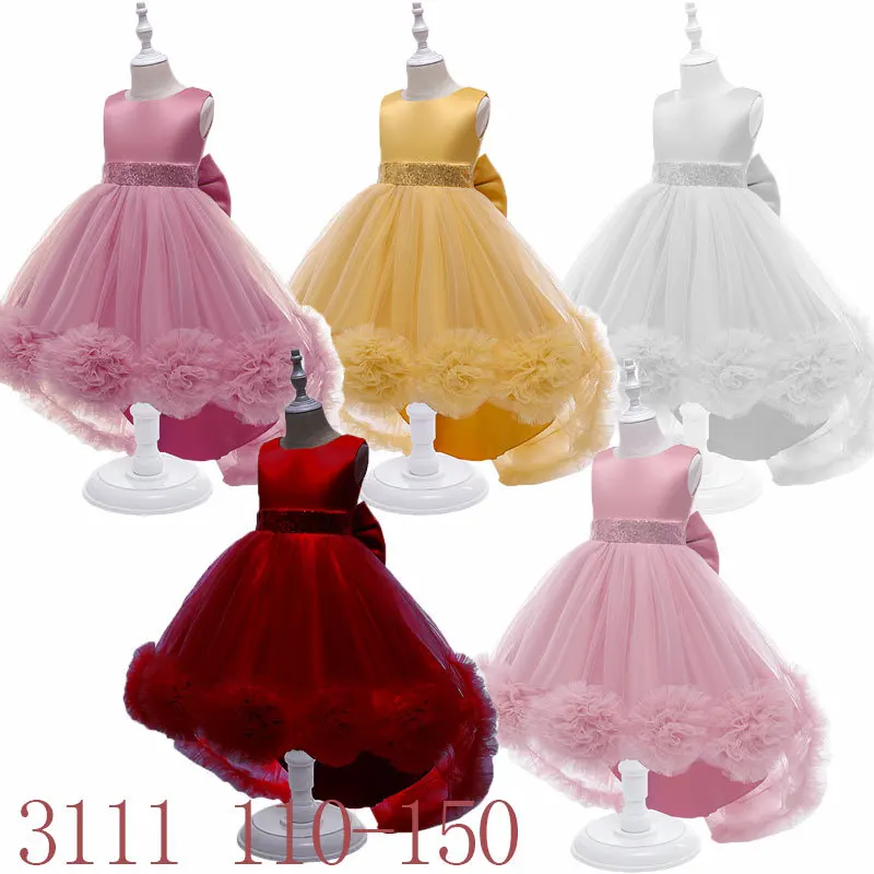 

Free Shipping Girls' Dresses 8 Years Big Girl Party Frocks Kids Prom Floor-length Wedding Dress Children Wedding Flower Garments