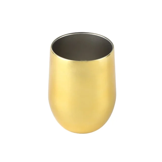 

330ml Gold Stainless Steel Double Walls Wine Tumbler Beer/Coffee Mug Without Lid, Copper plating, blue plating, seven color plating, uv gold plating