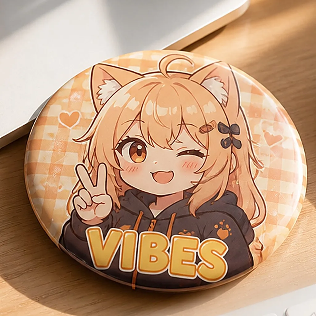 Custom Metal Tinplate Button Badge - Full Product View