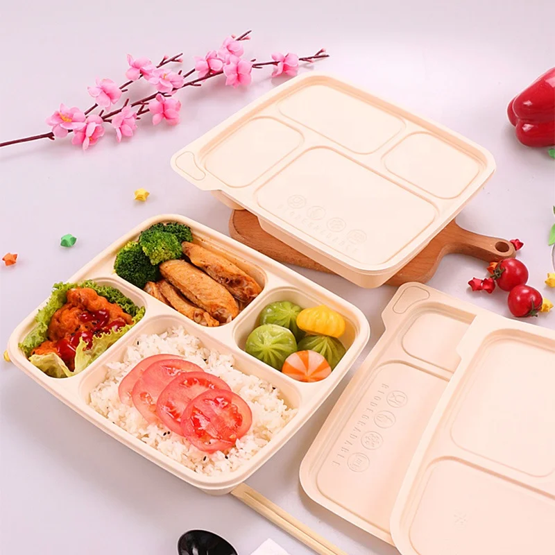 

Disposable Container Lunch Box Microwave Pp Food Set Containers, White/black/yellow/green