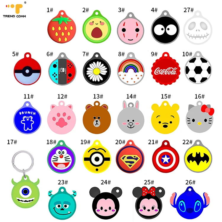 

2021 Protective Airtag Cover Tracker Key Ring Cartoon Silicone Airtags Case
