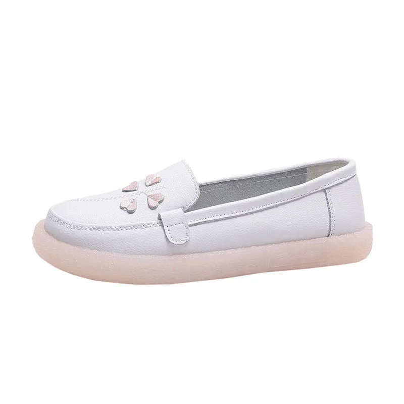 

Women's Genuine Leather Women's Leisure Flat Shoes Causal Mother Shoes Cowhide Moccasins Women Peas Shoes, Picture shows