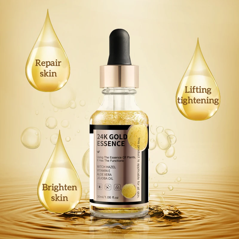 

24 K Pure Gold Essence Anti Aging & Wrinkle Moisturizing Firming Face Serum Treatment for Women Skin Care