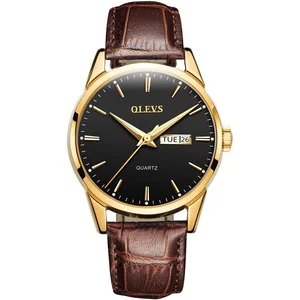 Business Fashion Style Genuine Leather Watch Mens Leather Wrist Watch