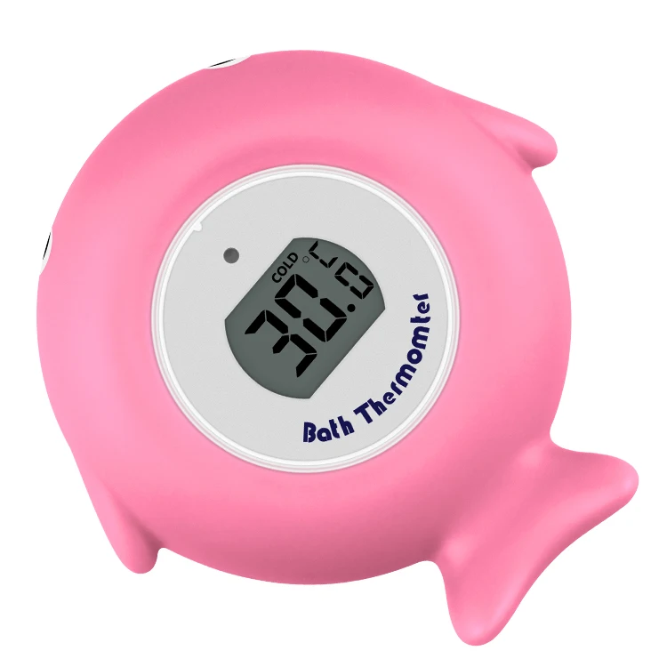 

Eco-friendly Plastic Kids Shower Floating Toy Digital Temperature Measuring Baby Bath Water Thermometer, Blue,pink