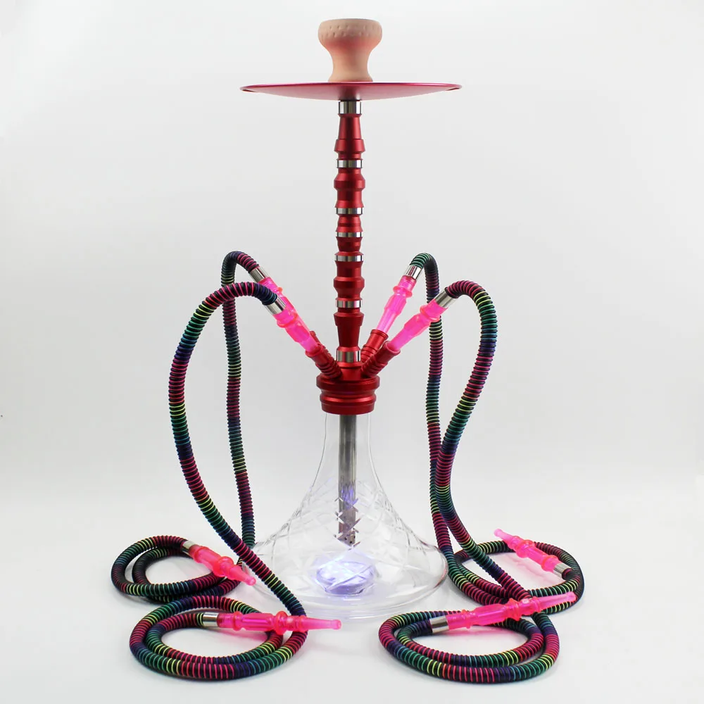 

Big 4 hose party hookah shisha 4 pipe glass hookah ground shisha chicha hubbly bubbly 2 hose, Blue, black, red