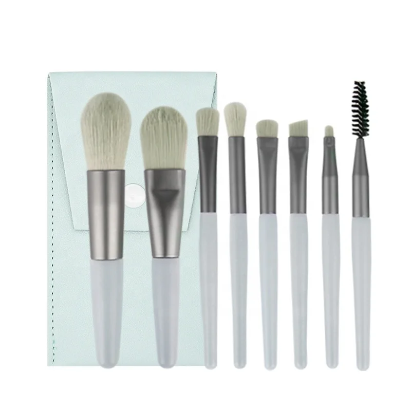 

factory direct sale makeup tools Wood-handle foundation brushsoft brush set with bags, Customized color