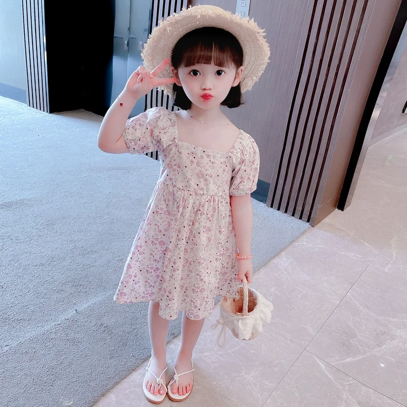 

2021 Summer New Korean Girl's Casual Floral Dress, Picture shows