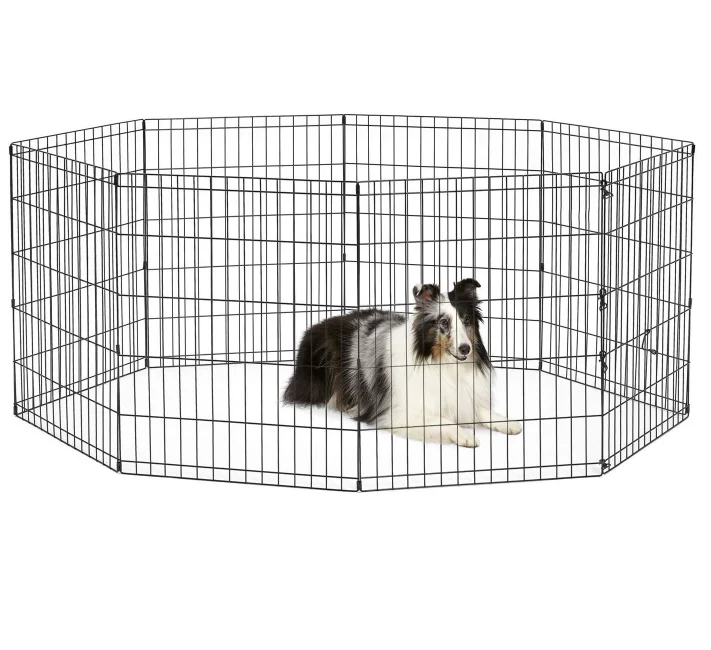 

C&C Foldable Metal Pet Dog Exercise Pen / Portable Folding Animal Exercise Dog Fence, Black, grey, as per your special request