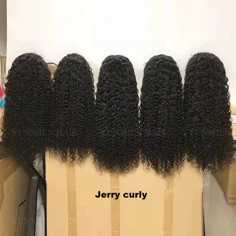 

Dropshipping Wholesale Lace Front Wig Brazilian Natural Raw Remy Cuticle Aligned Regular Jerry Curly Hair Lace Frontal Wigs