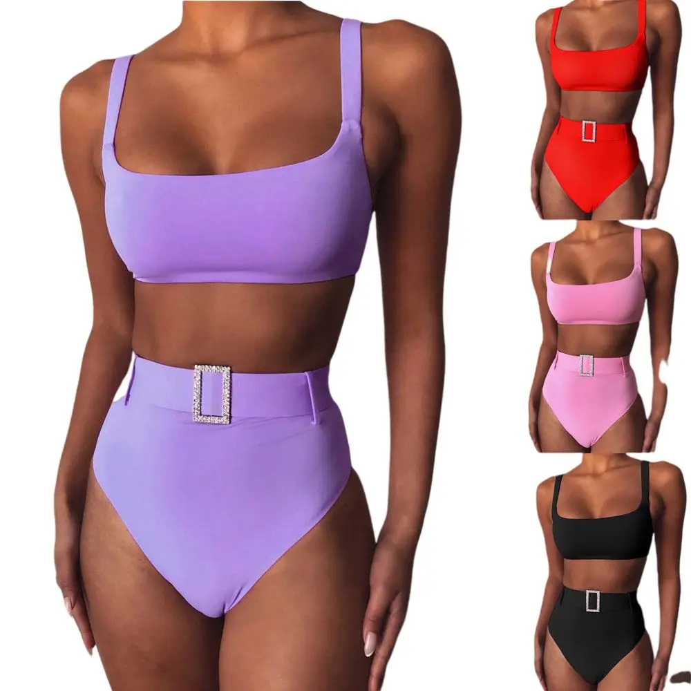 

High Waist Woman Summer Swimwear Manufacture Custom Bikini Set Swimsuit