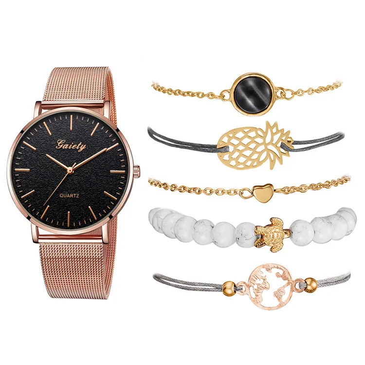 

2019 New Fashion Quartz Wristwatch Most Popular Ladies Watch Gift Sets Women Bracelets And Watch Set, Picture