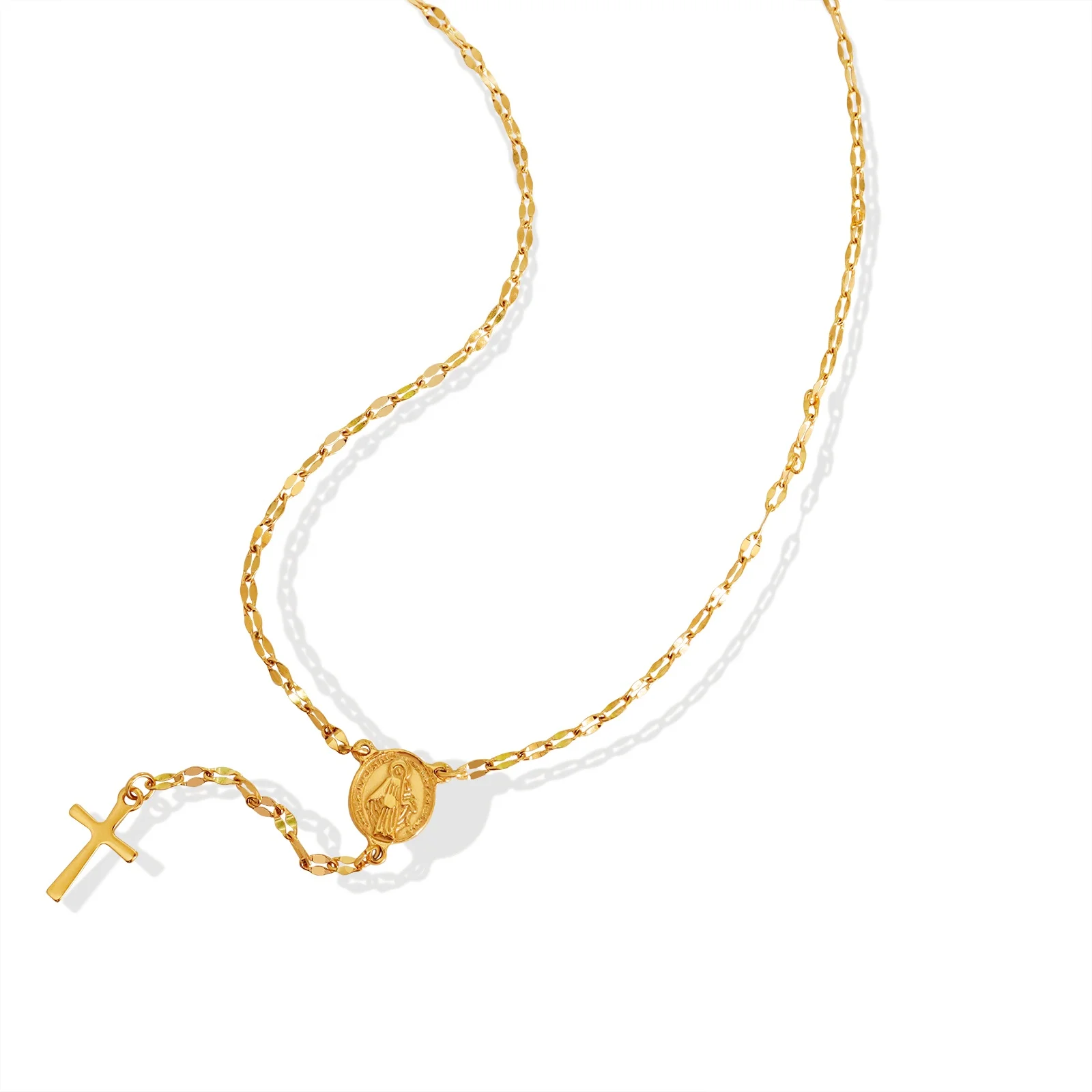 

Cross Titanium Steel Gold Plated Pendant Clavicle Chain, Customized color