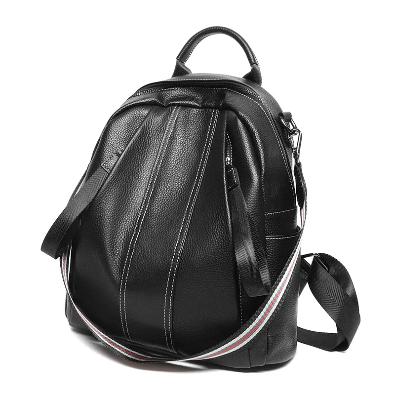 

Trendy Custom Women Leather Backpack Bags Fashion Luxury Waterproof College School Backpack Back Pack, Black