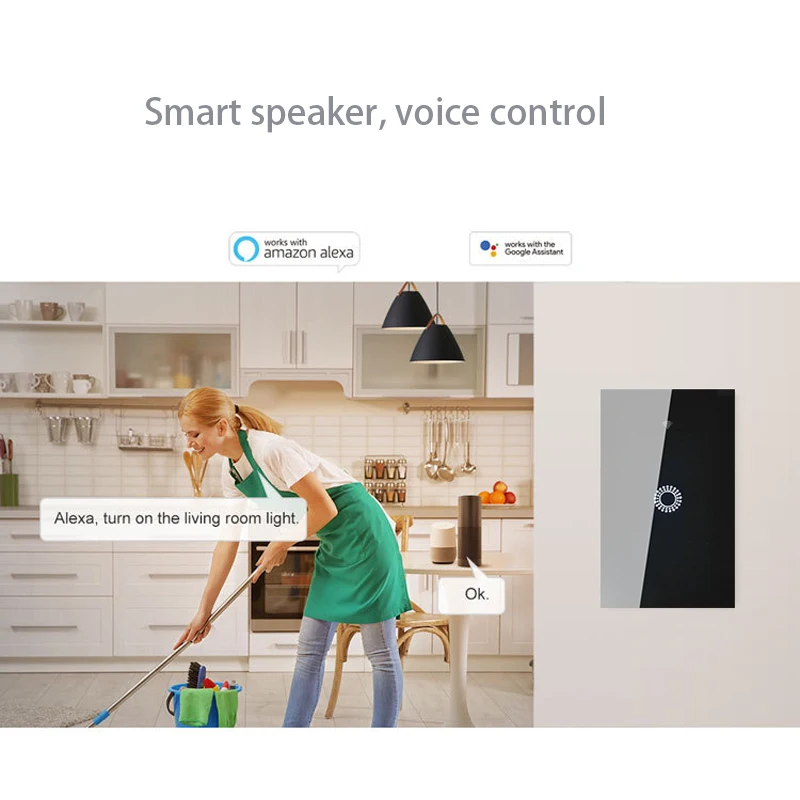 EU and UK Standard Zigbee RF 1/2/3 Gang Touch Panel Switch APP mobile phone remote control wireless remote control Smart Switch - ANKUX.COM
