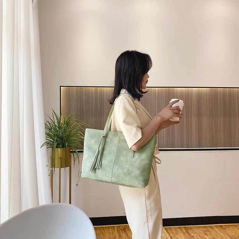 

Wholesale Custom Simple Style Female Bag 2021 New Large Capacity Ladies Pu Leather Luxury Handbag